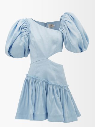 Aje + Chateau Cutout Linen-Blend Mini Dress