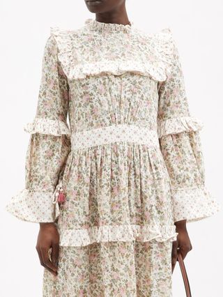 D'Ascoli + Greta Tiered Floral-Print Cotton-Khadi Maxi Dress