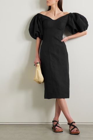 Mara Hoffman + Namari Off-the-Shoulder Linen and Organic Cotton-Blend Twill Midi Dress