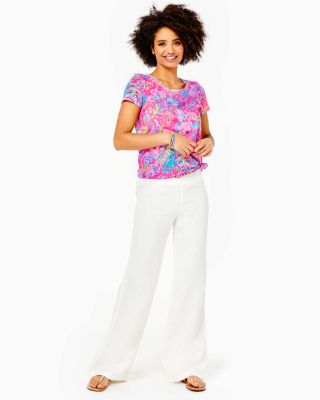 Lilly Pulitzer + 31-Inch Deri Linen Palazzo Pant