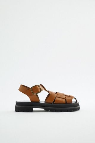 Zara + Leather Fisherman Sandals