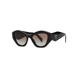 Prada + Black Cat-Eye Sunglasses