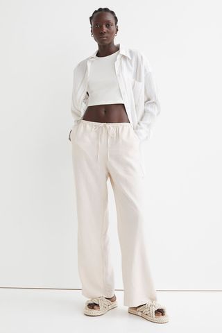 H&M + Wide Satin Trousers