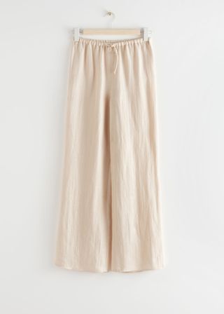 & Other Stories + Flared Linen Blend Trousers