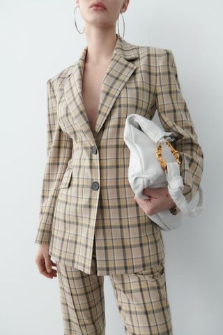 Zara + Tailored Check Blazer