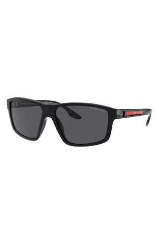 Prada Sport + 60mm Rectangle Sunglasses