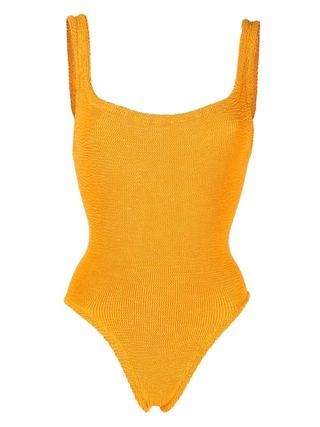 Hunza G + Square Neck Crinkled Swimsuit