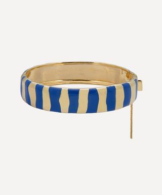 Anna + Nina + Gold-Plated Bold Stripe Enamel Bangle