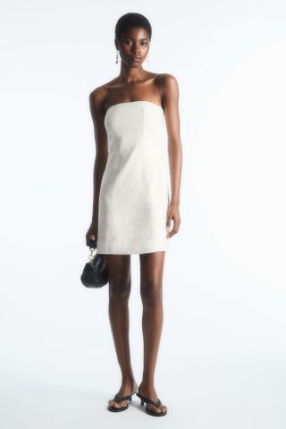 COS + Linen-Blend Mini Bustier Dress