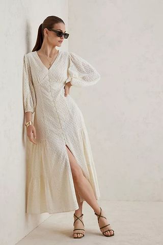 Anthropologie + Broderie Cut-Out Midi Dress