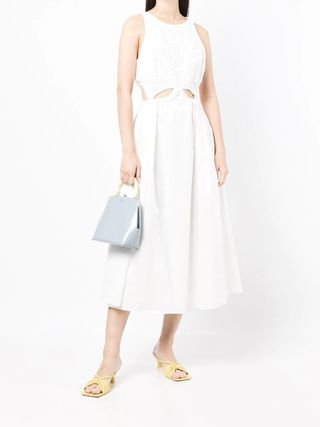 Self-Portrait + White Cut-Out Midi Dress