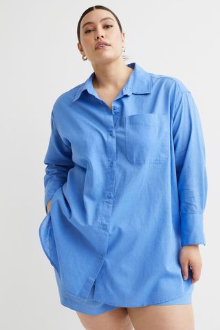 H&M+ + Linen-Blend Shirt