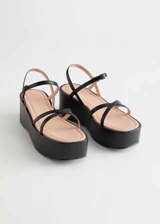 & Other Stories + Strappy Flatform Leather Sandals