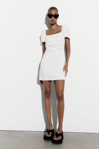 Zara + Linen Blend Short Dress