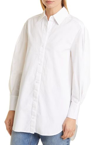 Nordstrom Signature + Oversize Long Sleeve Cotton Blouse