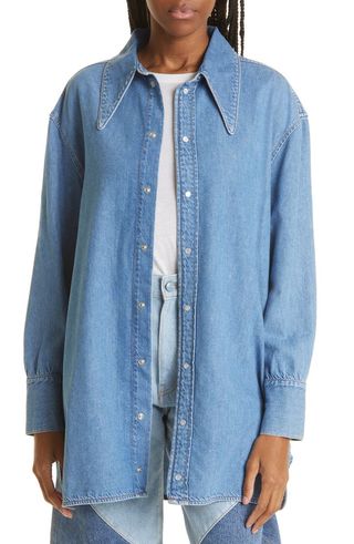 Ganni + Oversized Denim Shirt