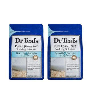 Dr. Teal's + Pure Epsom Salt Soaking Solution Detoxify & Energize with Ginger & Clay - Pack of Four