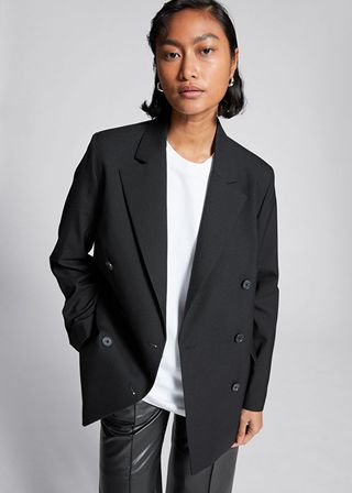 & Other Stories + Relaxed Double-Breasted Wool Blazer
