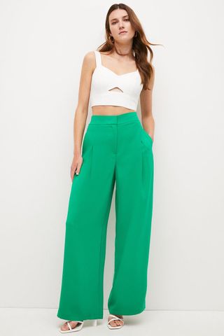 Karen Millen + Soft Tailored Wide Leg Trousers