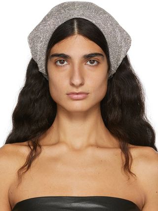 Kara + Silver Crystal Mesh Headscarf