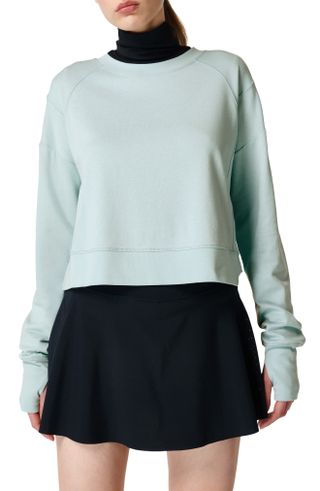 Sweaty Betty + After Class Cotton Blend Crop Sweatshirt