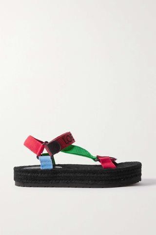 Loewe x Paula's Ibiza + Color-Block Webbing Espadrille Sandals