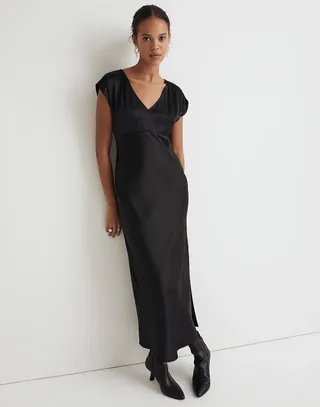 Madewell + Wide V-Neck Midi Dress
