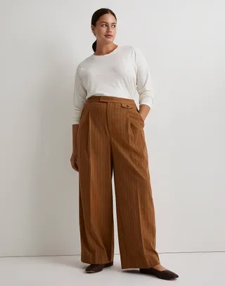 Madewell + The Rosedale High-Rise Straight Pant in Pinstripe