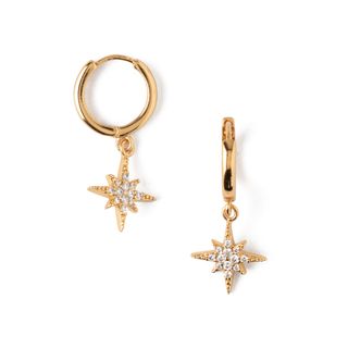 Orelia London + Starburst Small Hoop Earrings