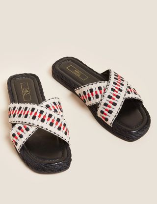 M&S Collection + Woven Strappy Flat Espadrilles