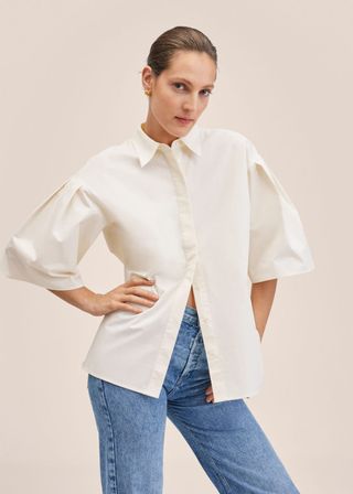 Mango + Short Sleeved Cotton Shirt