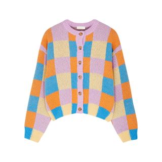 Stine Goya + Ash Checked Knitted Cardigan