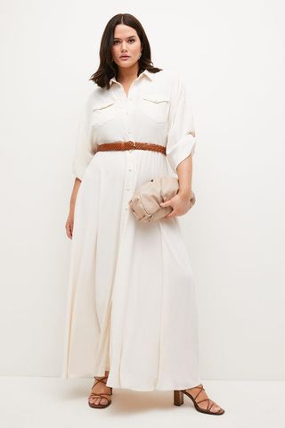 Karen Millen + Lydia Millen Plus Size Maxi Shirt Dress