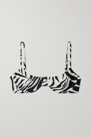 Haight + Ligia Zebra-Print Underwired Bikini Top