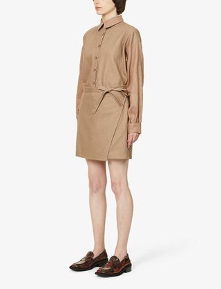 Musier Paris + Melila Wrap-over Linen Mini Dress