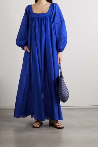 Matteau + The Voluminous Folk Organic Cotton and Silk-Blend Maxi Dress