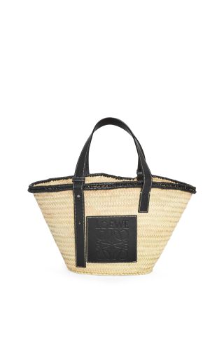 Loewe + Inlay Basket Bag in Palm Leaf and Calfskin