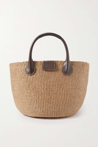 Chloé + + Net Sustain + Eres Palma Leather-Trimmed Raffia Tote