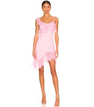 Kim Shui + Chiffon Mini Dress in Pink