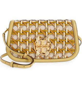 Tory Burch + Miller Basketweave Leather Convertible Clutch