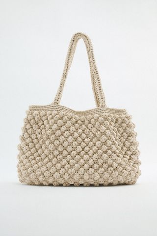 Zara + Crochet Bobble Tote Bag