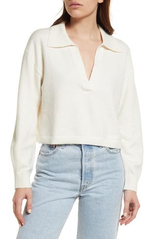 & Other Stories + Crop Cotton & Wool Blend Sweater