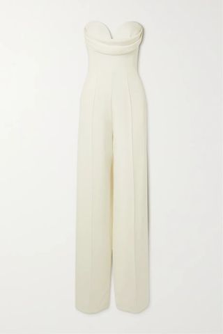 Alex Perry + Hayden Strapless Draped Crepe Jumpsuit