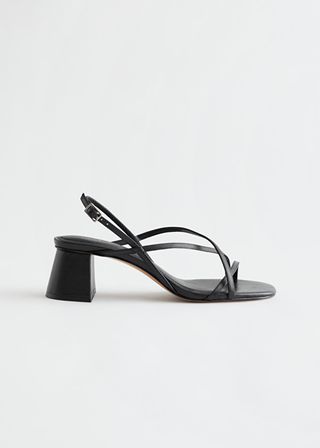 & Other Stories + Strappy Block Heel Leather Sandals