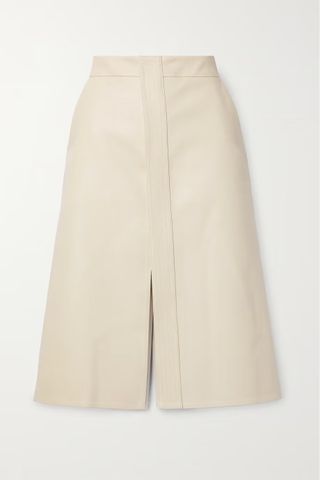 Stella Mccartney + Lauren Vegetarian Leather Midi Skirt