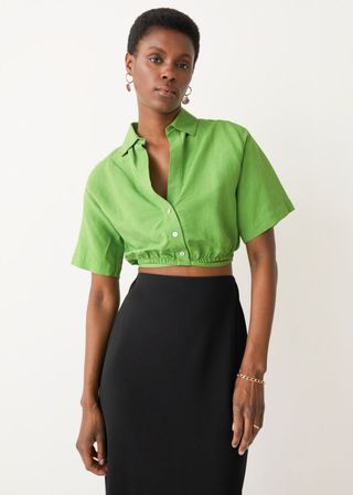 & Other Stories + Buttoned Crop Top