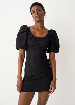 & Other Stories + Textured Puff Sleeve Mini Dress