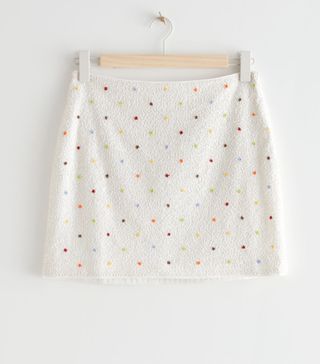 & Other Stories + Floral Bead Mini Skirt
