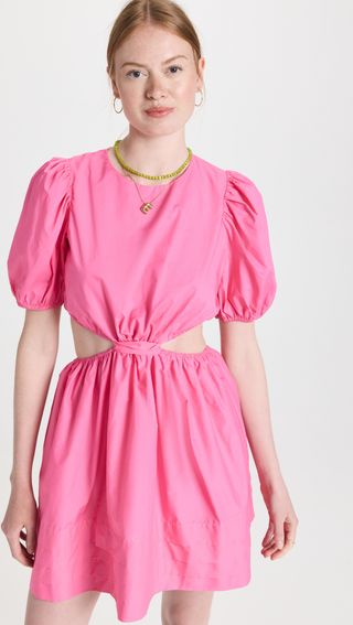 English Factory + Pleated With Cutout Detail Mini Dress