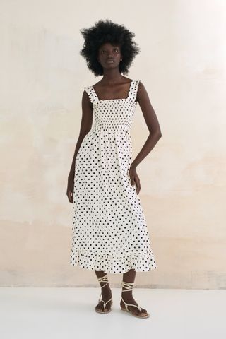 Zara + Polka Dot Midi Dress